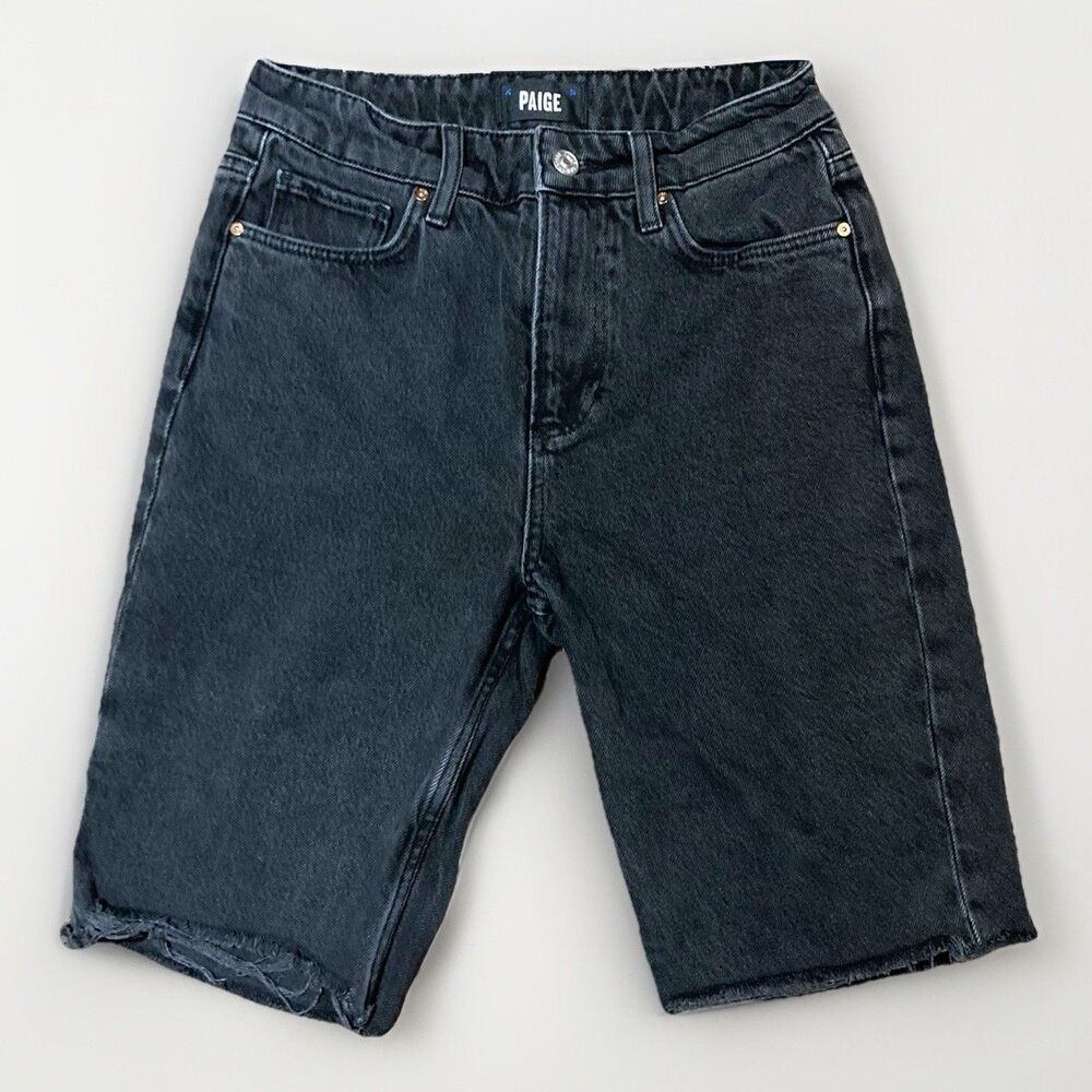 PAIGE Robbie High Rise Black Bermuda Shorts Size 25